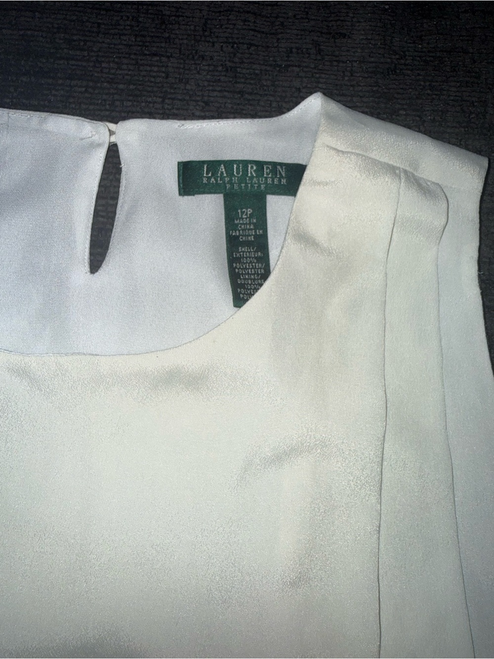 Lauren Ralph Lauren Petite 12P White Asymmetrical Layered Sleeveless Blouse - Picture 3 of 7